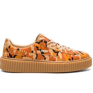 PUMA X RIHANNA Suede Camo orange Creepers Size 7.5